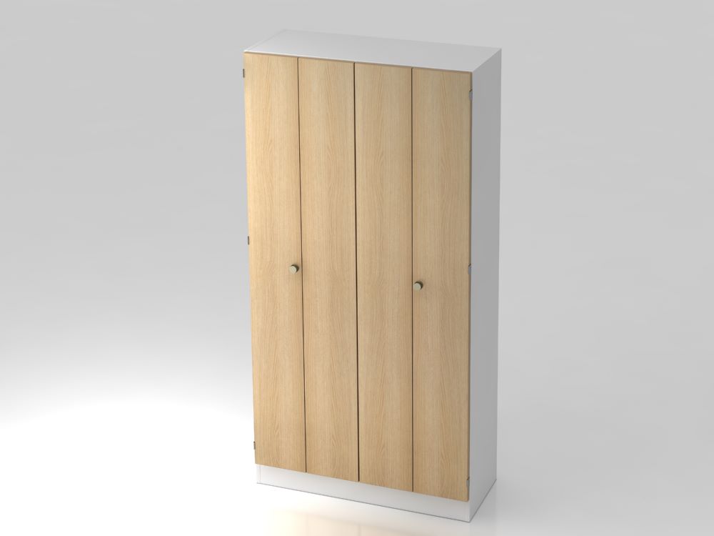 Produktbild Hammerbacher Falttürenschrank Weiß Eiche 100 x 42 x 200,4 cm 5OH