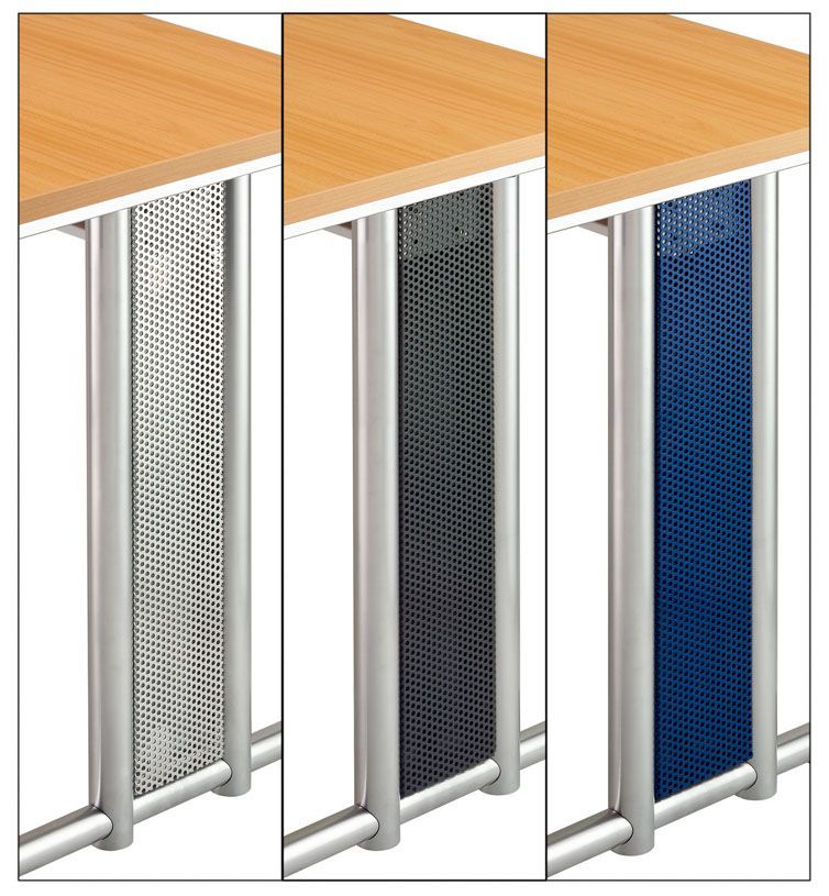 Produktbild Hammerbacher Fußblenden gelocht in silber für Bürotisch