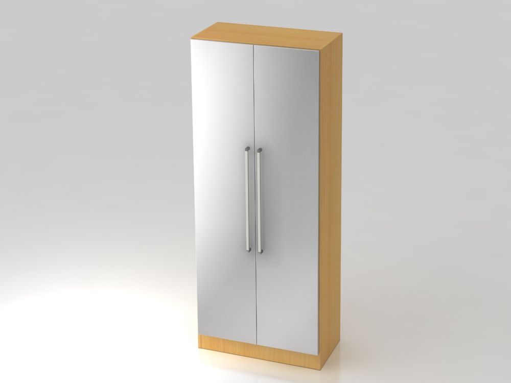 Produktbild Hammerbacher Garderobenschrank 80 x 42 x 200,4 cm 5OH CE in Buche und Silber