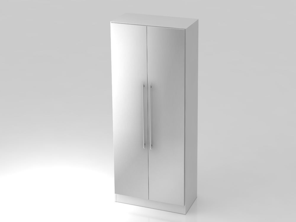 Produktbild Hammerbacher Garderobenschrank Höhe 200,4 cm 5OH RE in Weiß und Silber