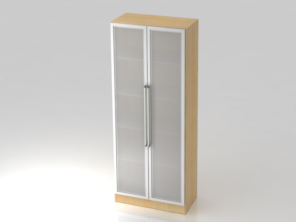 Produktbild Hammerbacher Glastürenschrank 80 x 42 x 200,4 cm 5OH CE in Ahorn und Silber
