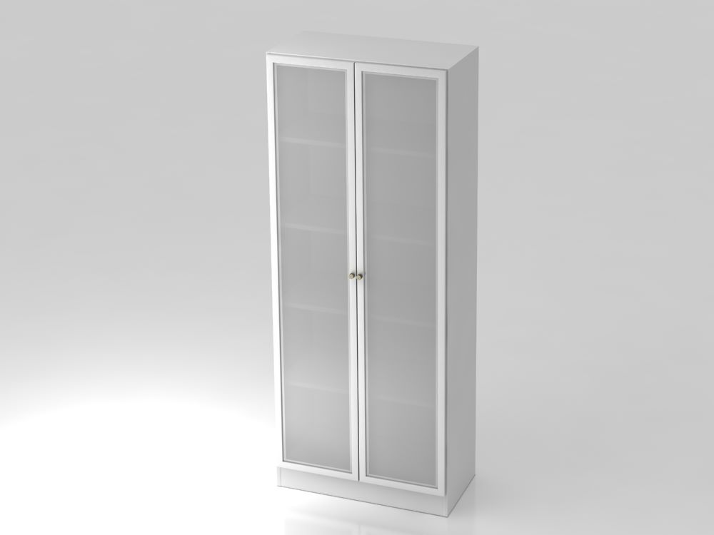 Produktbild Hammerbacher Glastürenschrank 80 x 42 x 200,4 cm 5OH SG in Weiß Silber