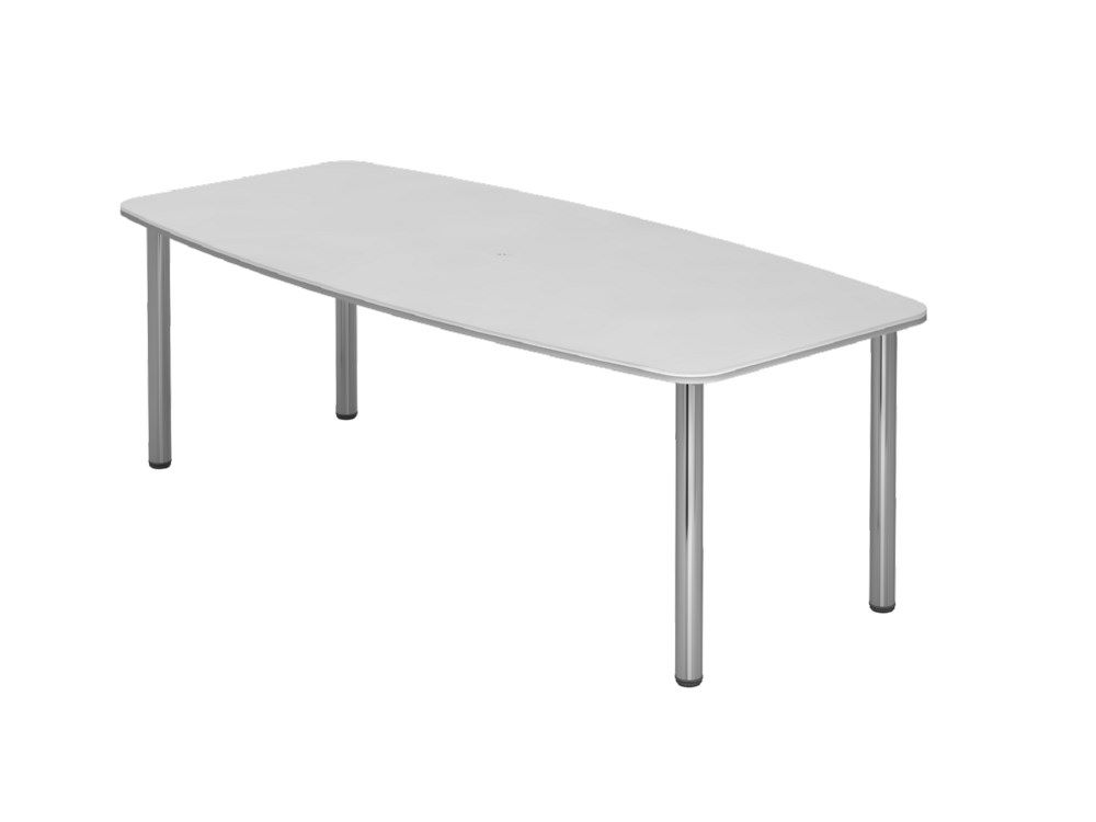 Produktbild Hammerbacher Konferenztisch 220 cm Chromfüße Weiß Arbeitshöhe 72-74 cm