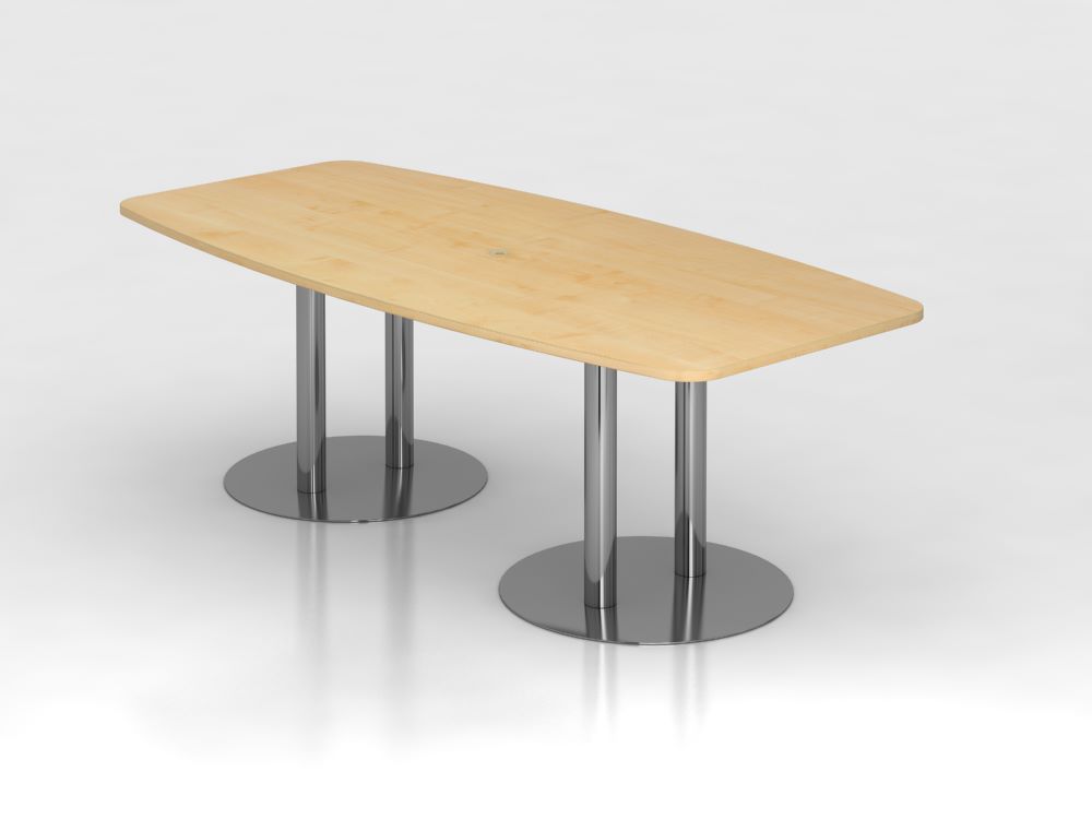 Produktbild Hammerbacher Konferenztisch Ahorn 220 cm Säulenfuß Chrom