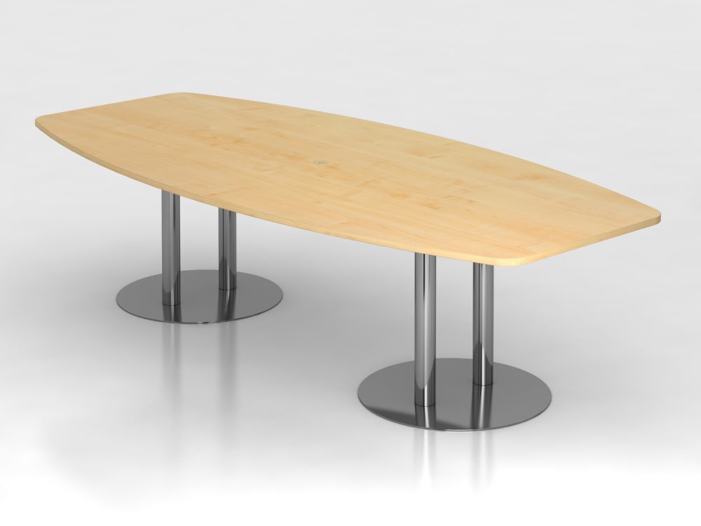 Produktbild Hammerbacher Konferenztisch Ahorn 280 cm mit Säulenfuß Chrom