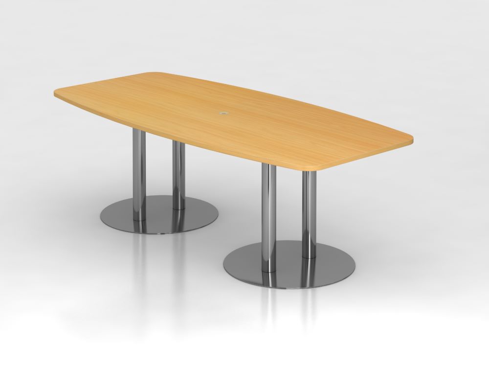 Produktbild Hammerbacher Konferenztisch Buche 220cm mit Säulenfuß Chrom