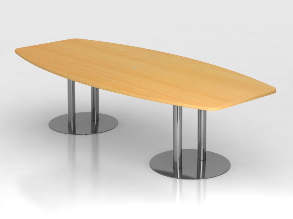 Produktbild Hammerbacher Konferenztisch Buche 280 cm mit Säulenfuß Chrom
