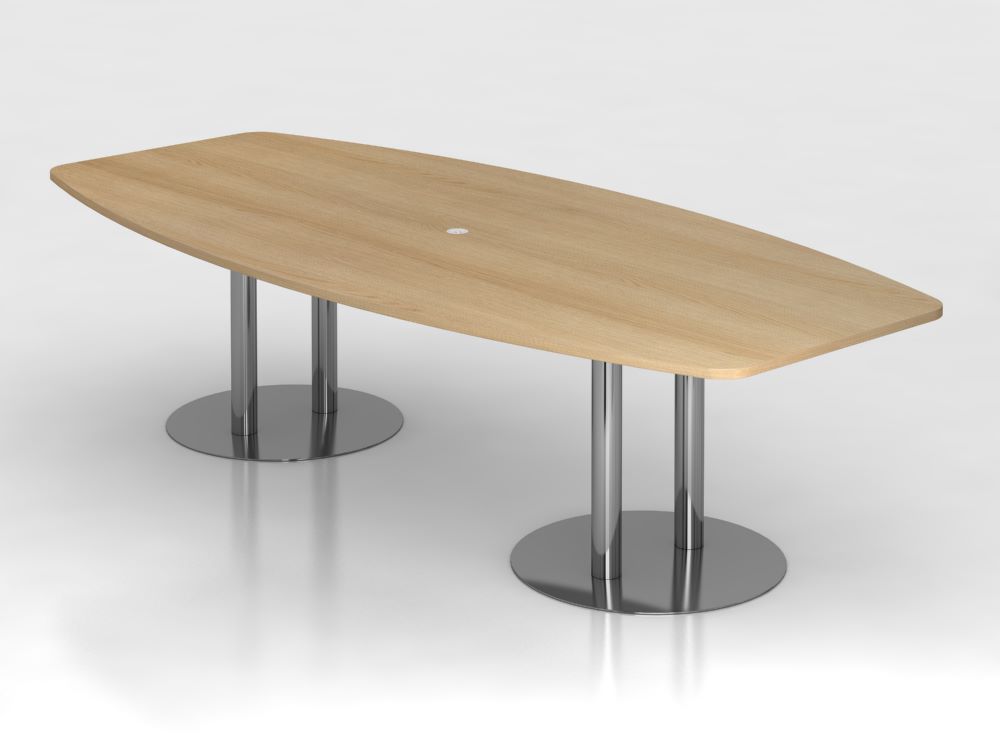 Produktbild Hammerbacher Konferenztisch Eiche 280 cm mit Säulenfuß in Chrom