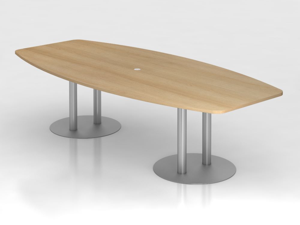 Produktbild Hammerbacher Konferenztisch in Eiche 280 cm mit Säulenfuß Silber