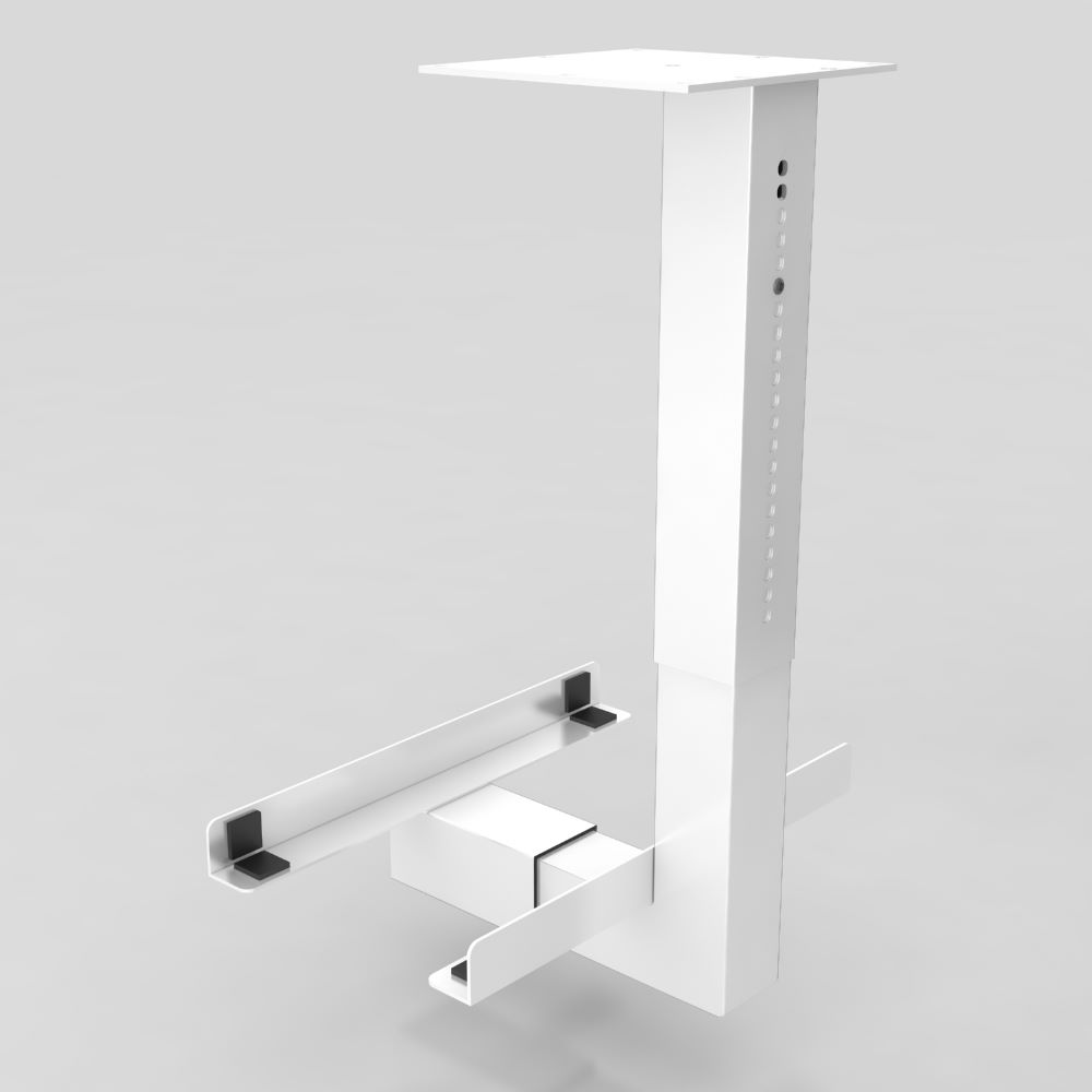 Produktbild Hammerbacher PC Halter in Weiß Höhe 330 bis 530 mm