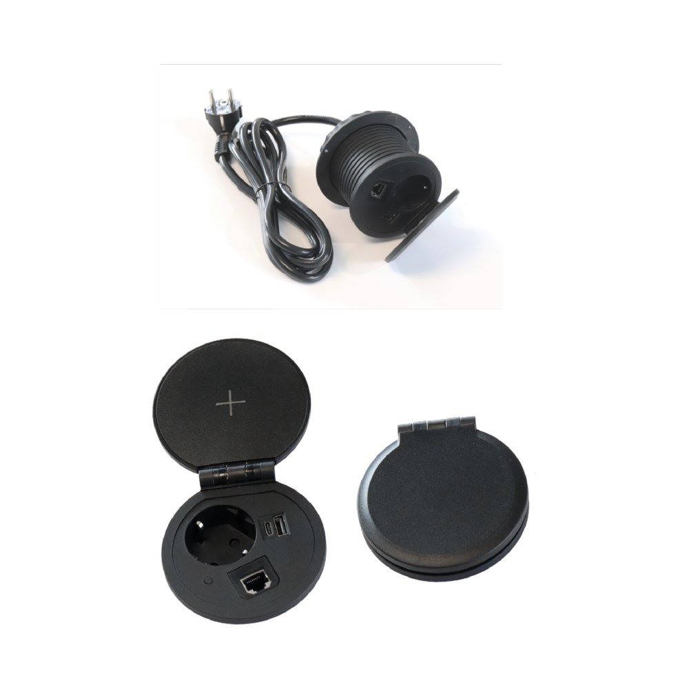 Produktbild Hammerbacher Ladestation für Qi-fähige Multifunktionssteckdose ELQI20 ohne Bohrung