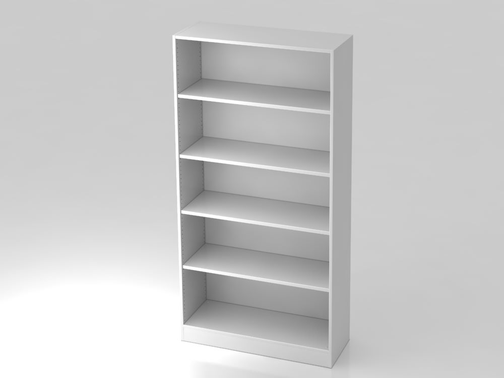 Produktbild Hammerbacher Regal in Weiß 100 x 40 x 200,4 cm 5OH Sockelblende