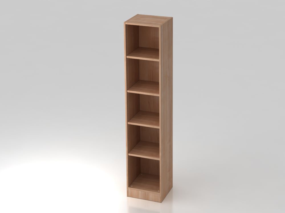 Produktbild Hammerbacher Regal schmal 5OH 40,6 x 40 x 200,4 cm mit Sockelblende Nussbaum
