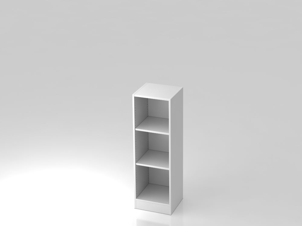 Produktbild Hammerbacher Regal schmal 3OH 40,6 c 40 c 127 cm mit Sockelblende Weiß