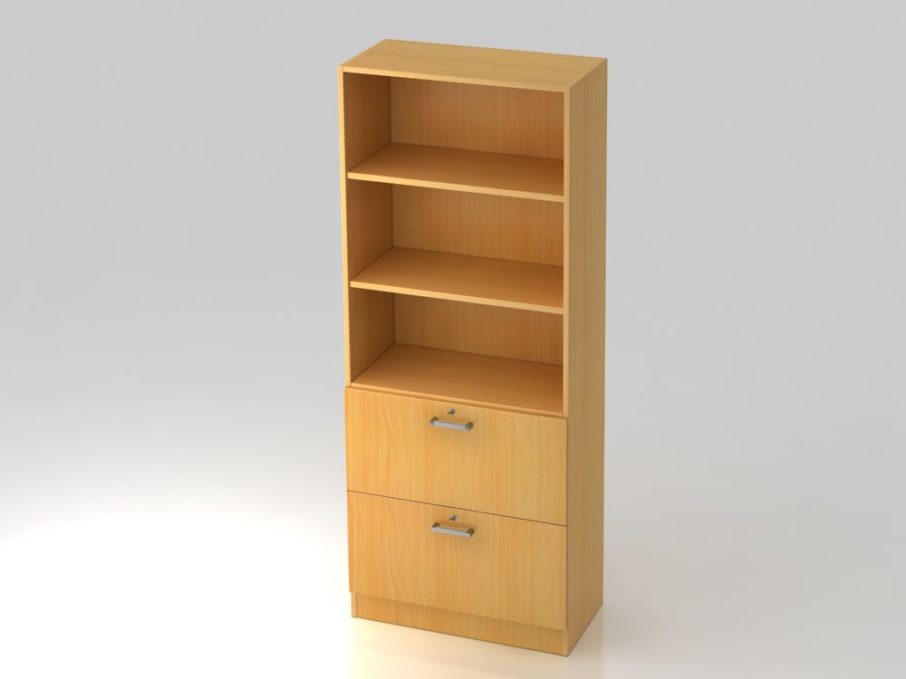 Produktbild Hammerbacher Regal 5OH 80 cm breit 2HR mit Sockelblende CE Buche