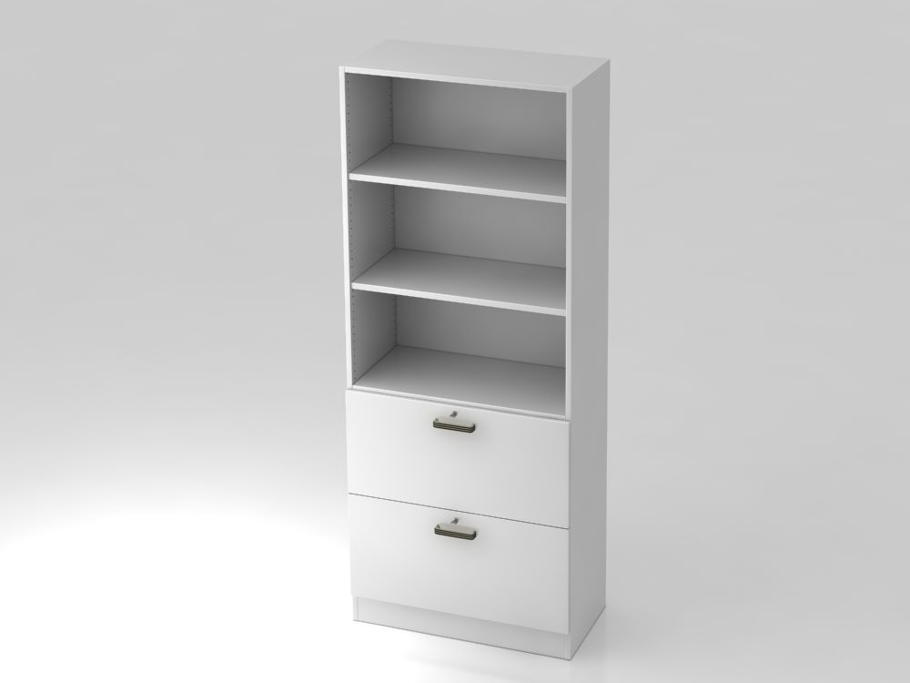 Produktbild Hammerbacher Regal 5OH 2 Hängeregister Sockelblende Weiß