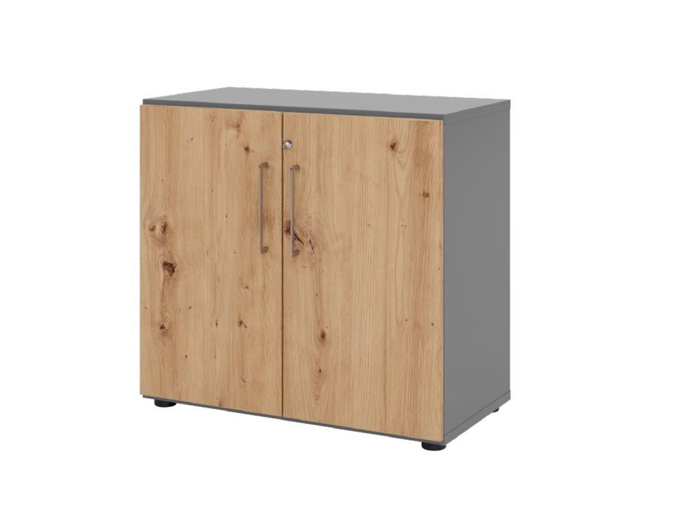 Produktbild Hammerbacher Regal mit Türen 2OH 928T2 abschließbar Graphit/Asteiche