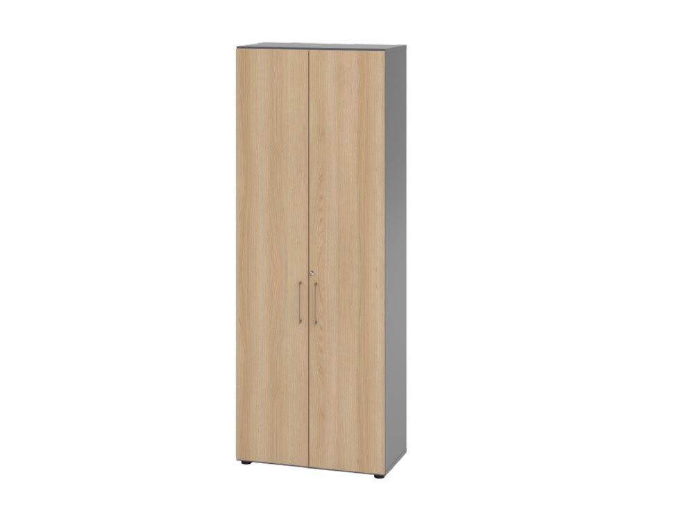 Produktbild Hammerbacher Regal mit Türen 6OH 968T6 Graphit / Eiche B 80 x T 42 x H 215,4 cm