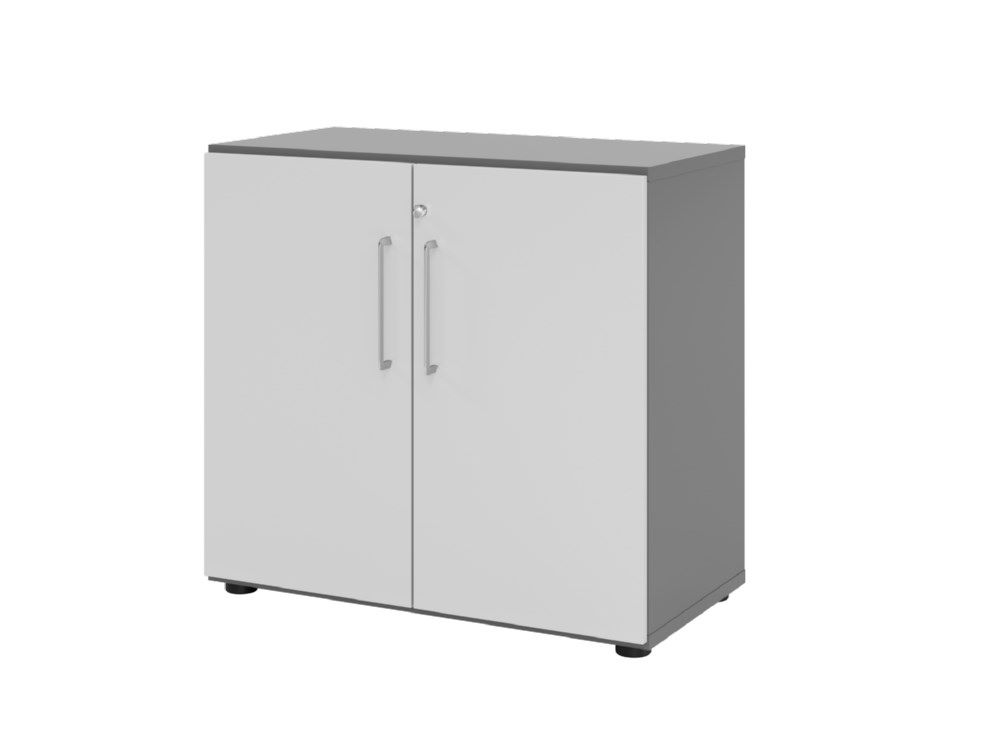 Produktbild Hammerbacher Regal mit Türen 2OH 928T2 Graphit/Grau B 80 x T 42 x H 74,6 cm