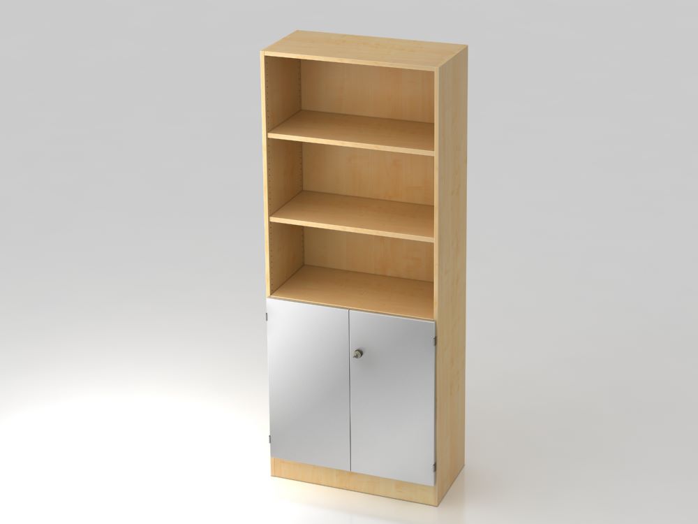 Produktbild Hammerbacher Regal Ahorn 5OH 80 x 42 x 200,4 cm 2OH Türen in Silber