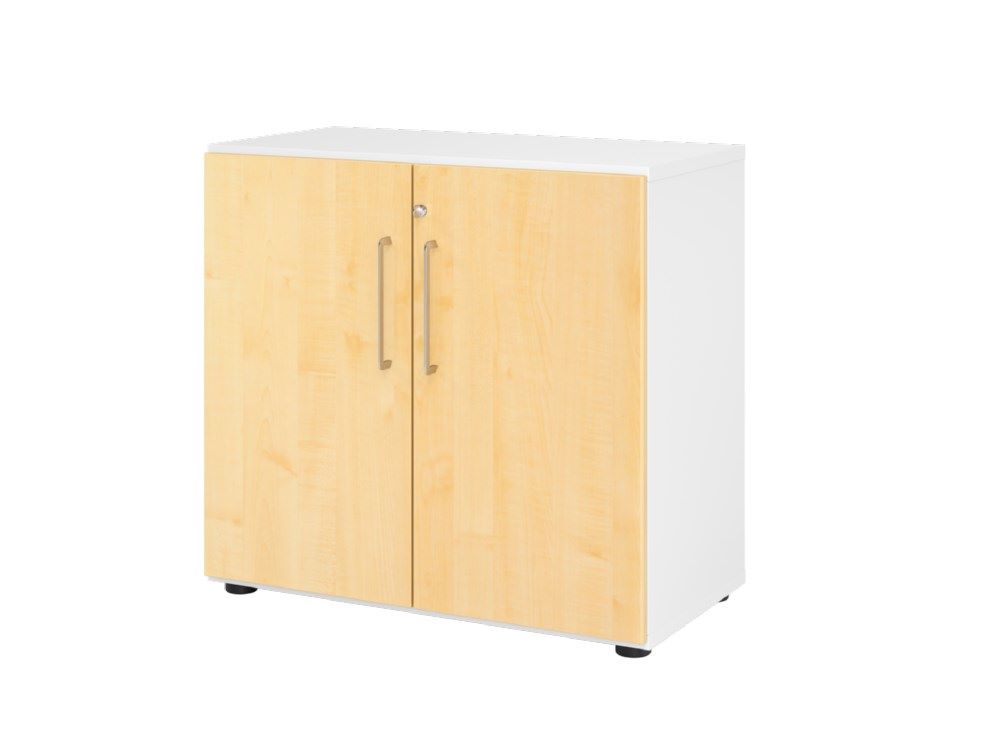 Produktbild Hammerbacher Regal mit Türen 2OH 928T2 Weiß / Ahorn B 80 x T 42 xH 74,6 cm 