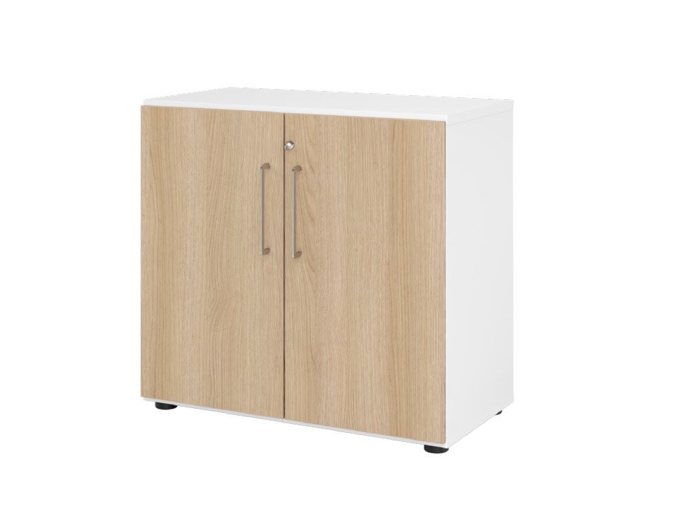 Produktbild Hammerbacher Regal mit Türen 2OH 928T2 Weiß / Eiche abschließbar