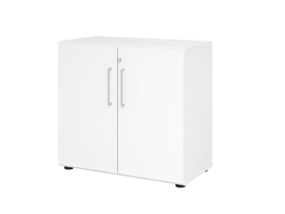 Produktbild Hammerbacher Regal mit Türen 2OH 928T2 Weiß B 80 x T 42 x H 74,6 cm