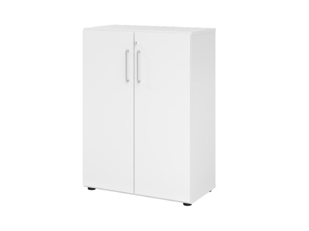 Produktbild Hammerbacher Regal mit Türen 3OH 938T3 B 80 x T 42 x H 110 cm Weiß