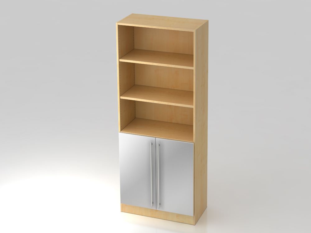 Produktbild Hammerbacher Regal Ahorn 5OH 2 Türen in silber RE