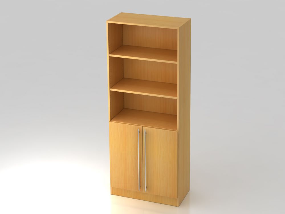 Produktbild Hammerbacher Regal Buche 80 x 200,4 cm 5OH mit 2 Türen RE