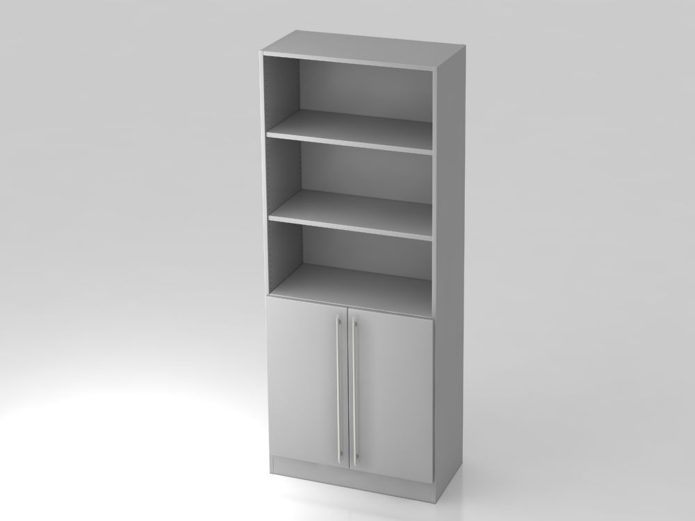 Produktbild Hammerbacher Regal 5OH 2 Türen in grau RE Maße 80 x 42 x 200,4 cm