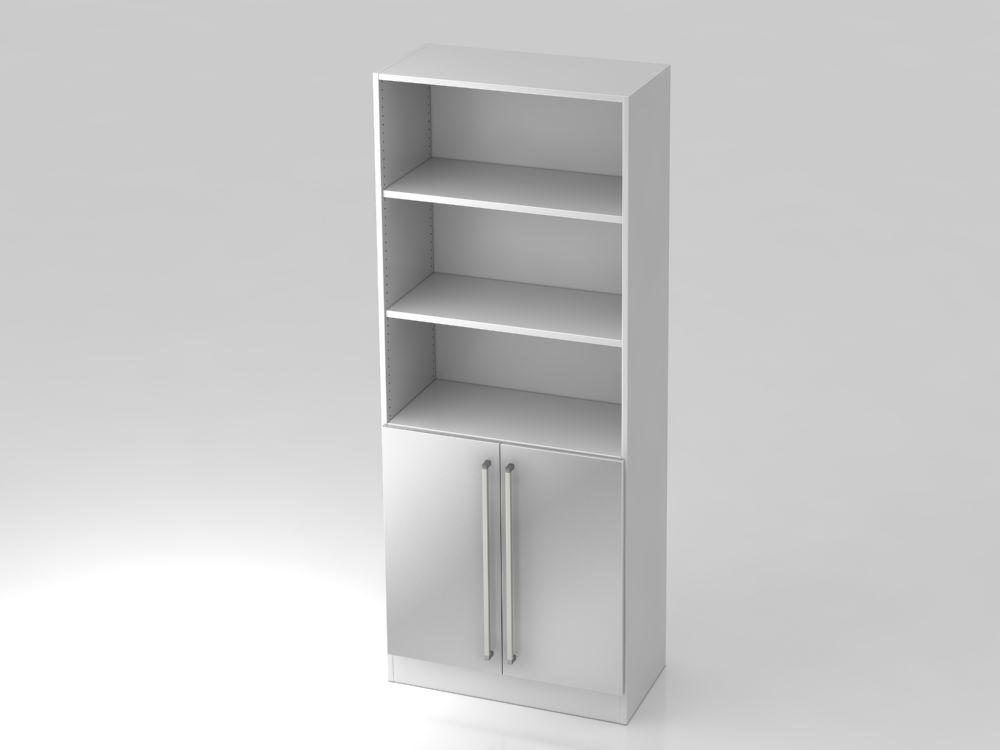 Produktbild Hammerbacher Regal 5OH 80 x 42 x 200,4 cm 2 Türen in silber weiß CE