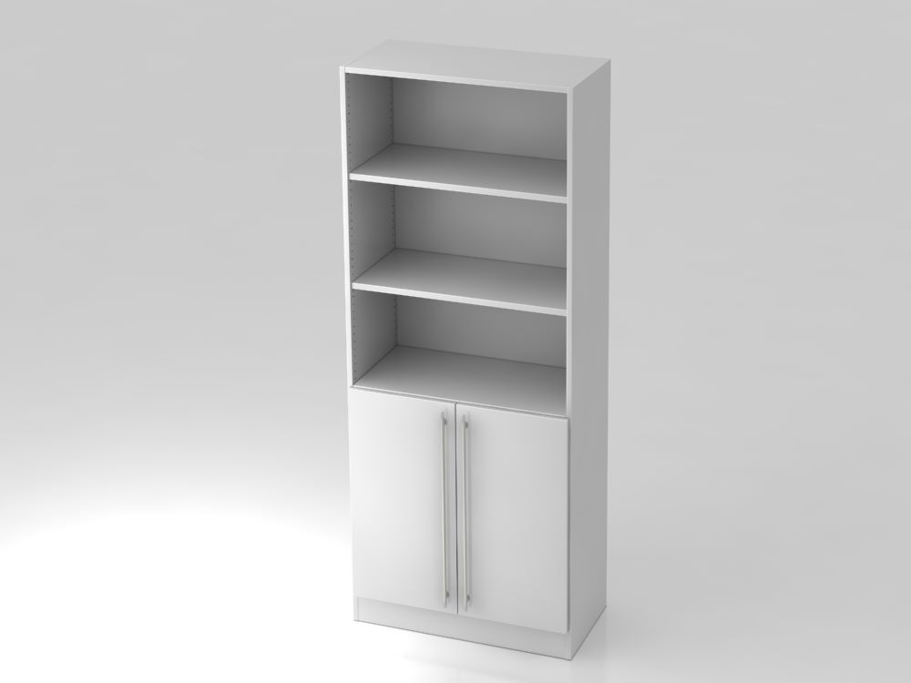 Produktbild Hammerbacher Regal 5OH mit 2 Türen in weiß RE 80 x 42 x 200,4 cm