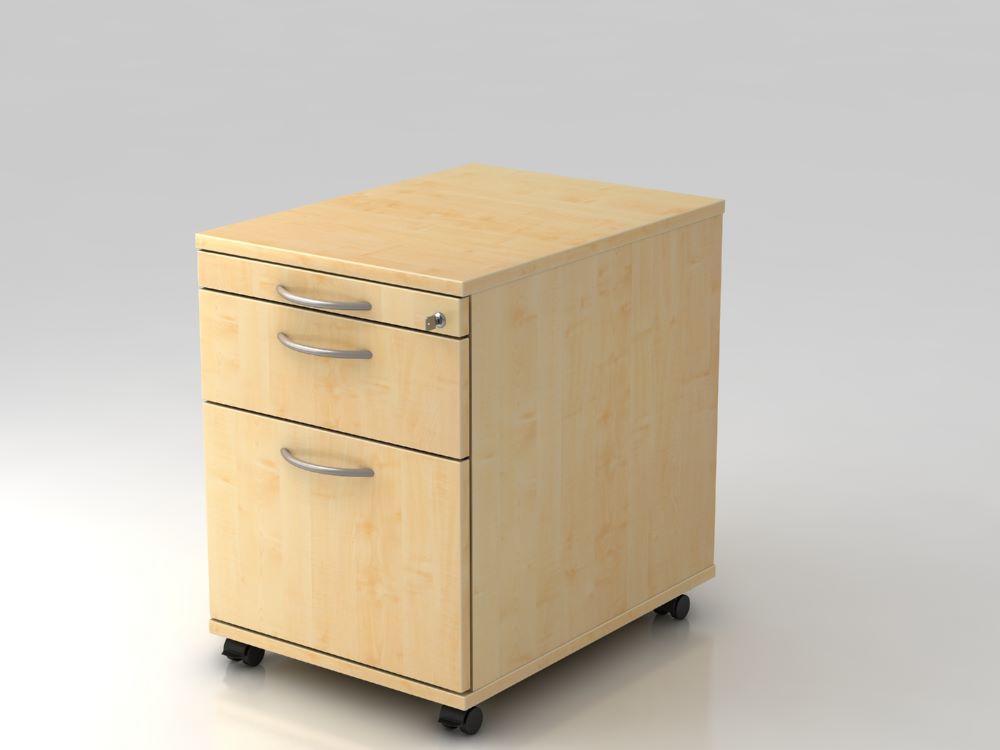 Produktbild Hammerbacher Rollcontainer 58 cm 1 Schub 1 Hängeregister BM Ahorn