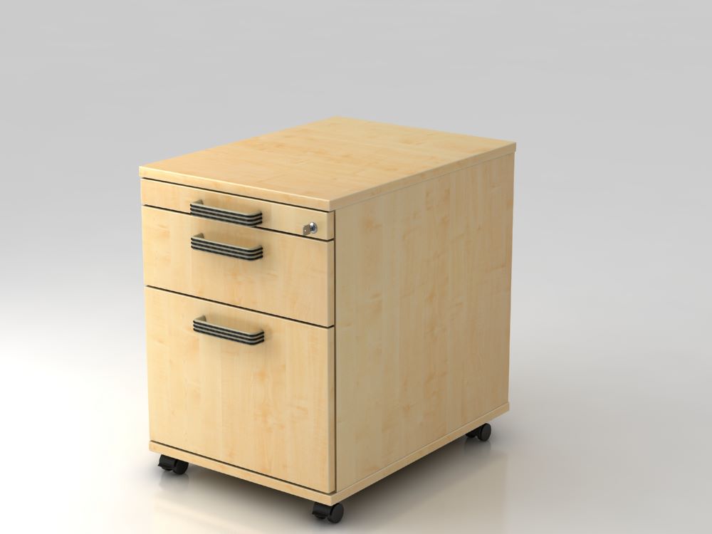 Produktbild Hammerbacher Bürowagen 58 cm 1 Schub 1 Hängeregister SG Ahorn