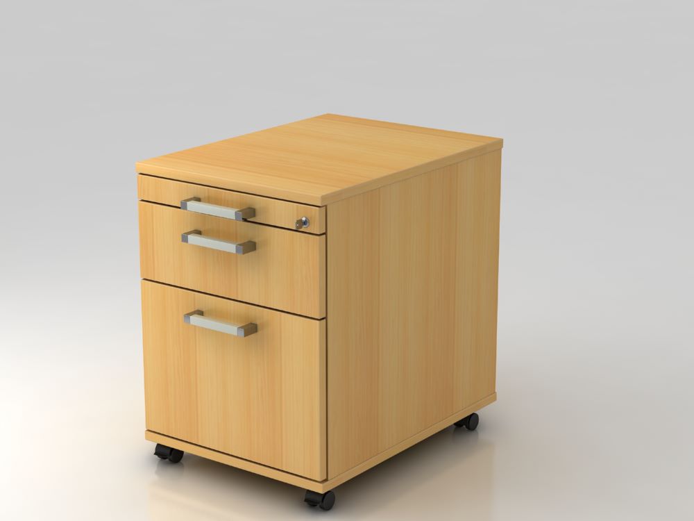 Produktbild Hammerbacher Bürowagen 58 cm mit Schub und Hängeregister CE Buche