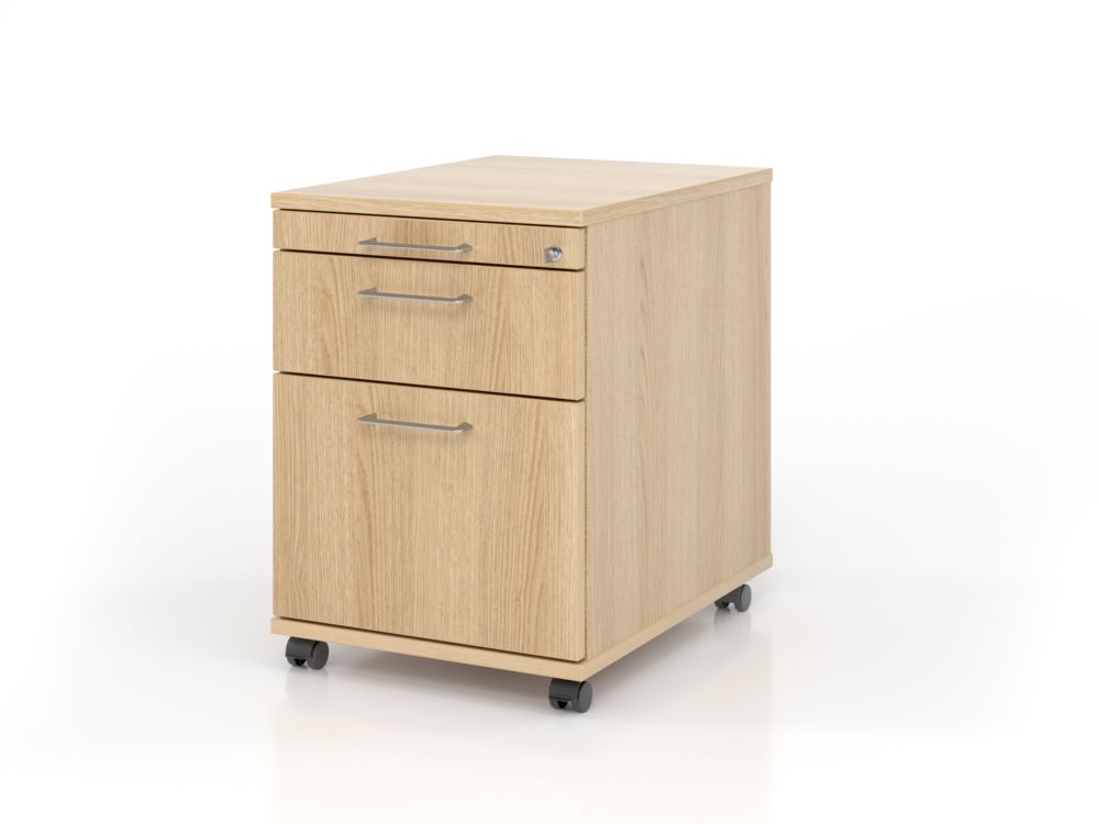 Produktbild Hammerbacher Bürowagen 58 cm 1 Schub und Hängeregister BS Eiche