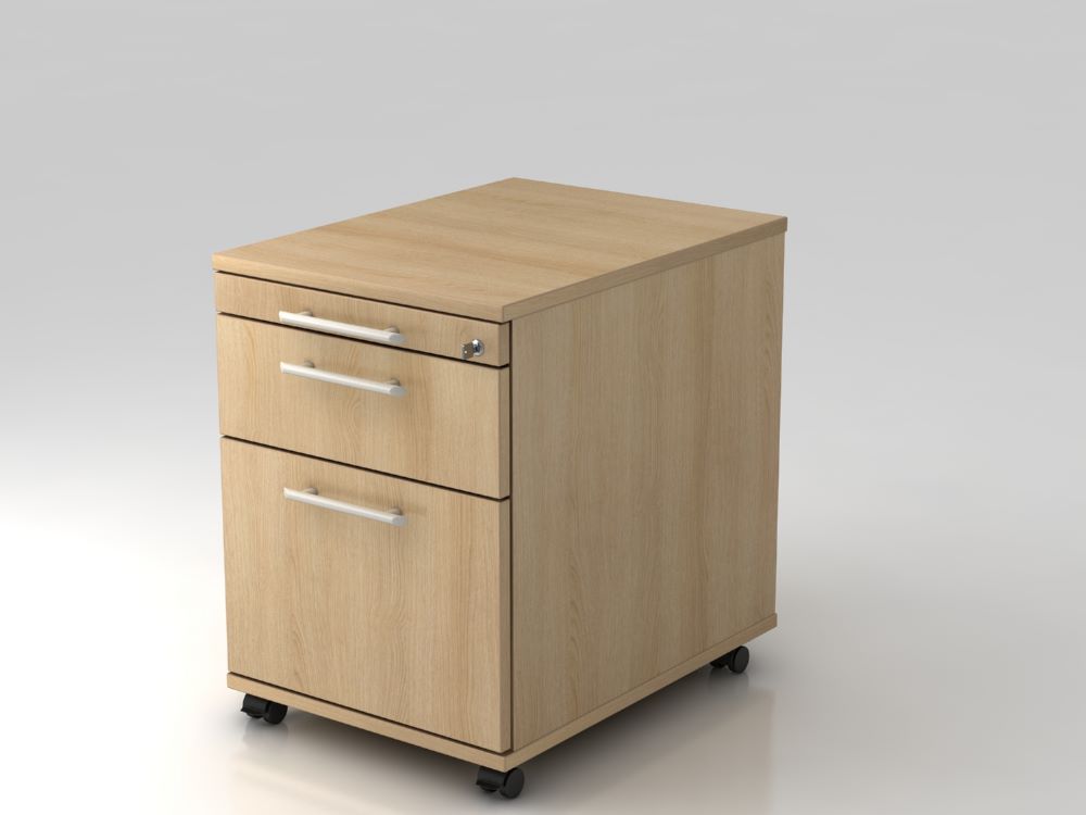 Produktbild Hammerbacher Bürowagen 58 cm 1 Schub und 1 HR RE Eiche