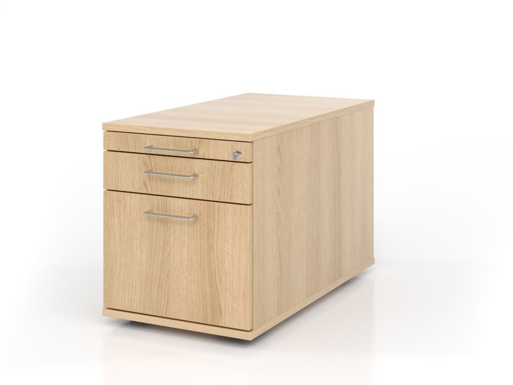 Produktbild Hammerbacher Bürowagen 80 cm 1 Schub und 1 Register BS Eiche