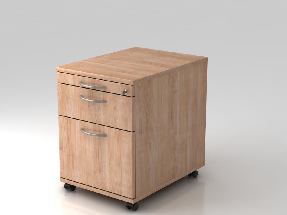 Produktbild Hammerbacher Bürowagen 58 cm mit 1 Schub 1 Hängeregister BM Nussbaum