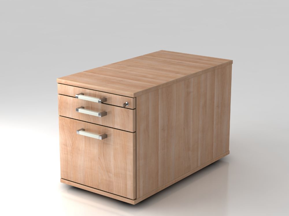 Produktbild Hammerbacher Bürowagen 80 cm mit 1 Schub und 1 Hängeregister CE Nussbaum