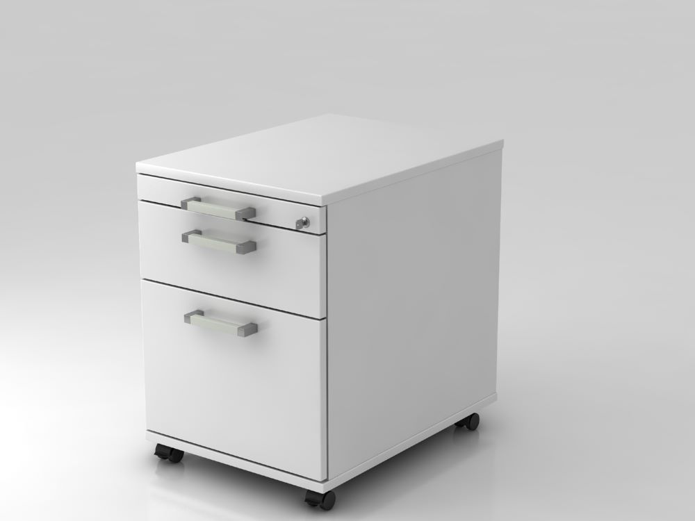 Produktbild Hammerbacher Rollcontainer 58 cm 1 Schub 1 Hängeregister CE Weiß