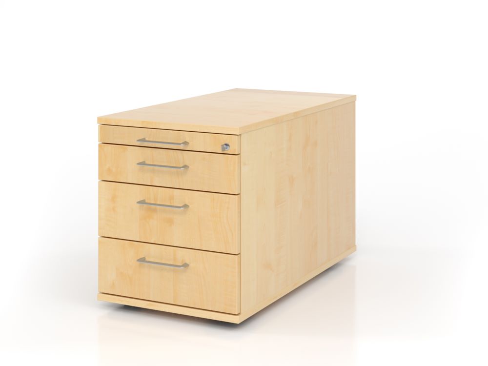 Produktbild Hammerbacher Bürowagen 80 cm 3 Schubladen und Schloss BS Ahorn