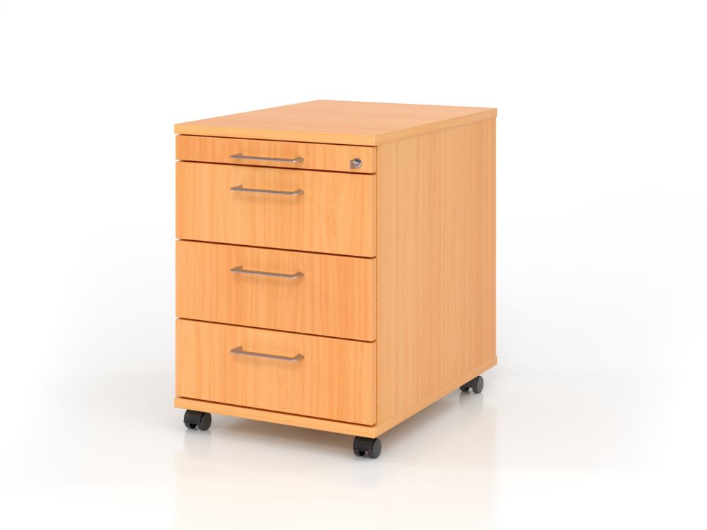 Produktbild Hammerbacher Bürowagen mit 58 cm 3 Schübe Schloß BS Buche