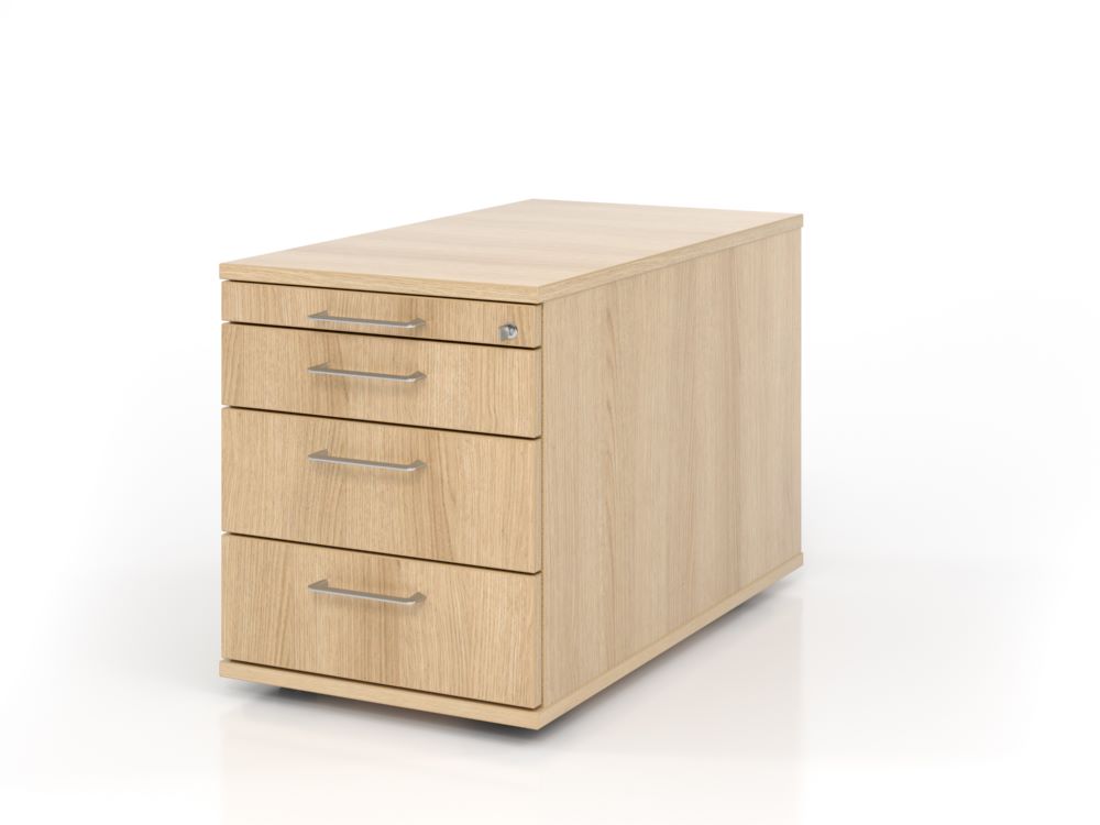 Produktbild Hammerbacher Bürowagen zum rollen 80 cm 3 Schubladen BS Eiche