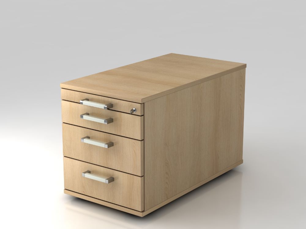 Produktbild Hammerbacher Bürowagenzum rollen 80 cm mit 3 Schubladen CE Eiche