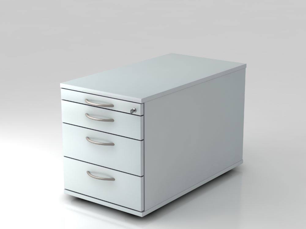 Produktbild Hammerbacher Bürowagen 42,8 x 51,2 x 80 cm 3 Schubladen Schloss BM Grau