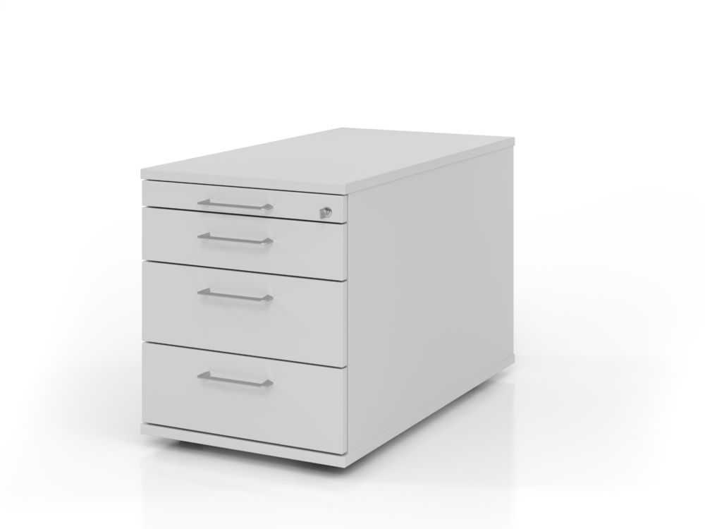 Produktbild Hammerbacher Bürowagen 42,8 x 51,2 x 80 cm 3 Schubladen Schloss BS in Grau