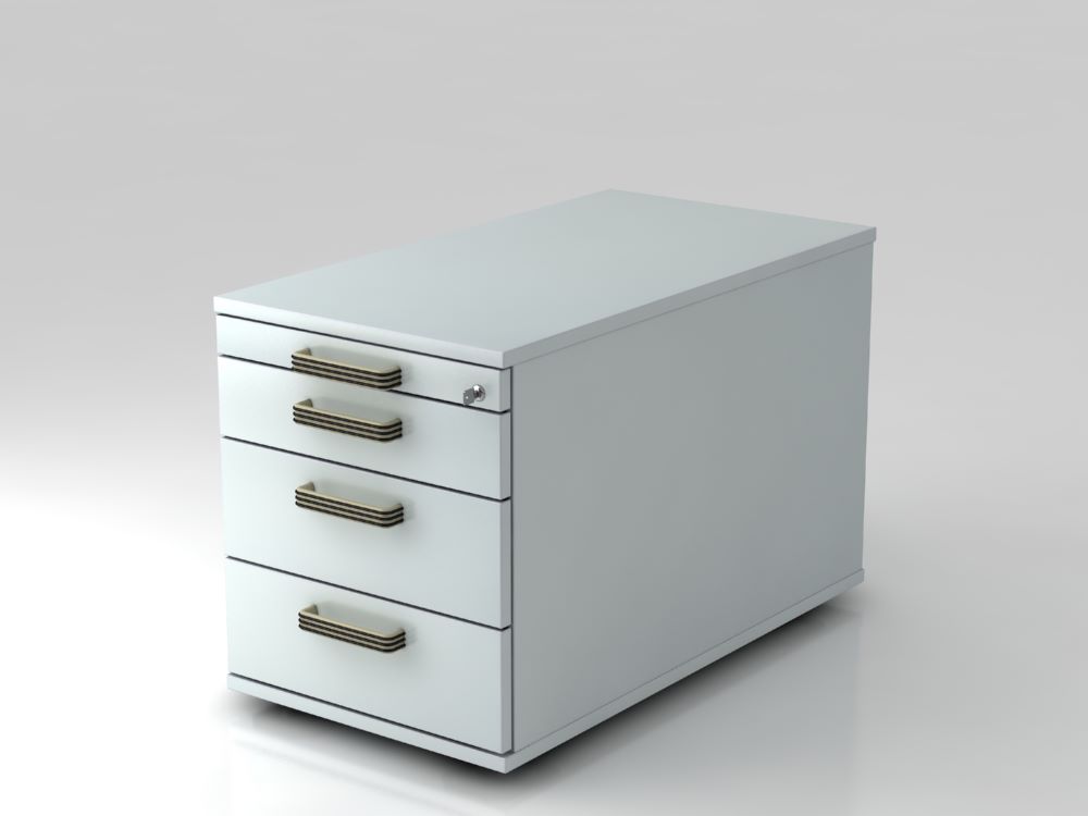 Produktbild Hammerbacher Bürowagen in grau 80 cm 3 Schubladen Schloss SG