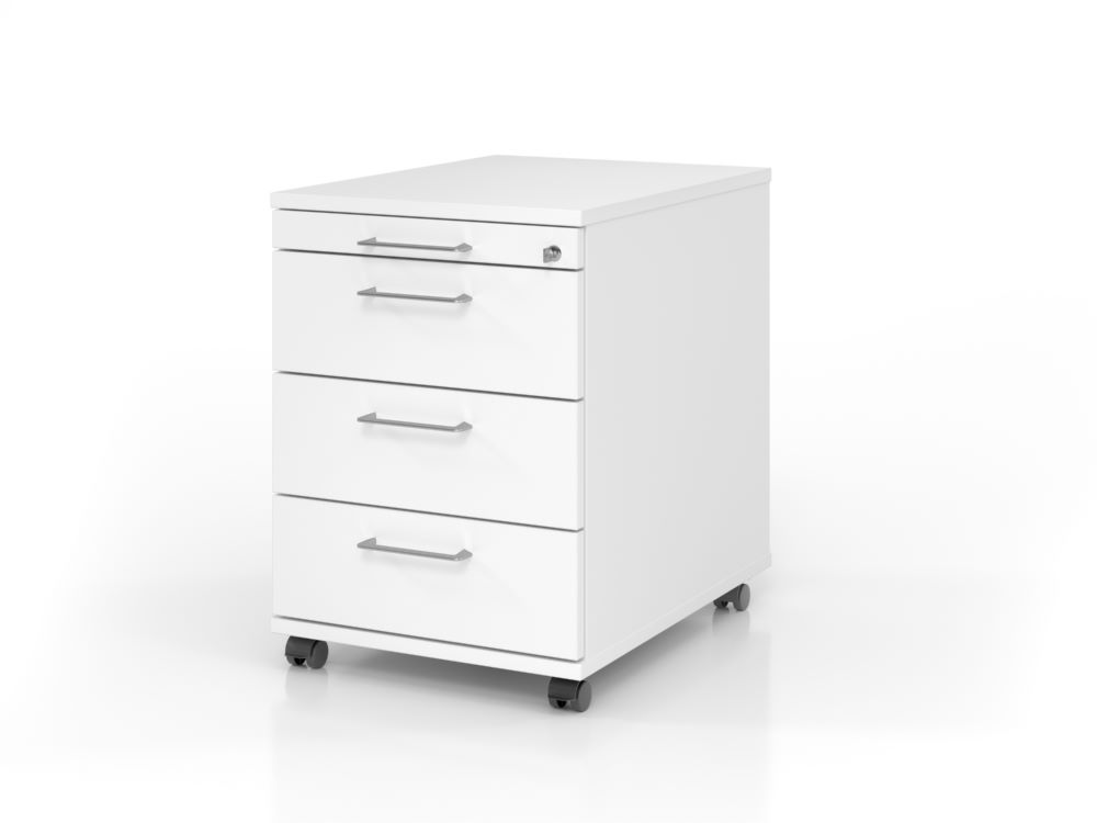 Produktbild Hammerbacher Bürowagen 58 cm 3 Schübe Schloß BS Farbe Weiß